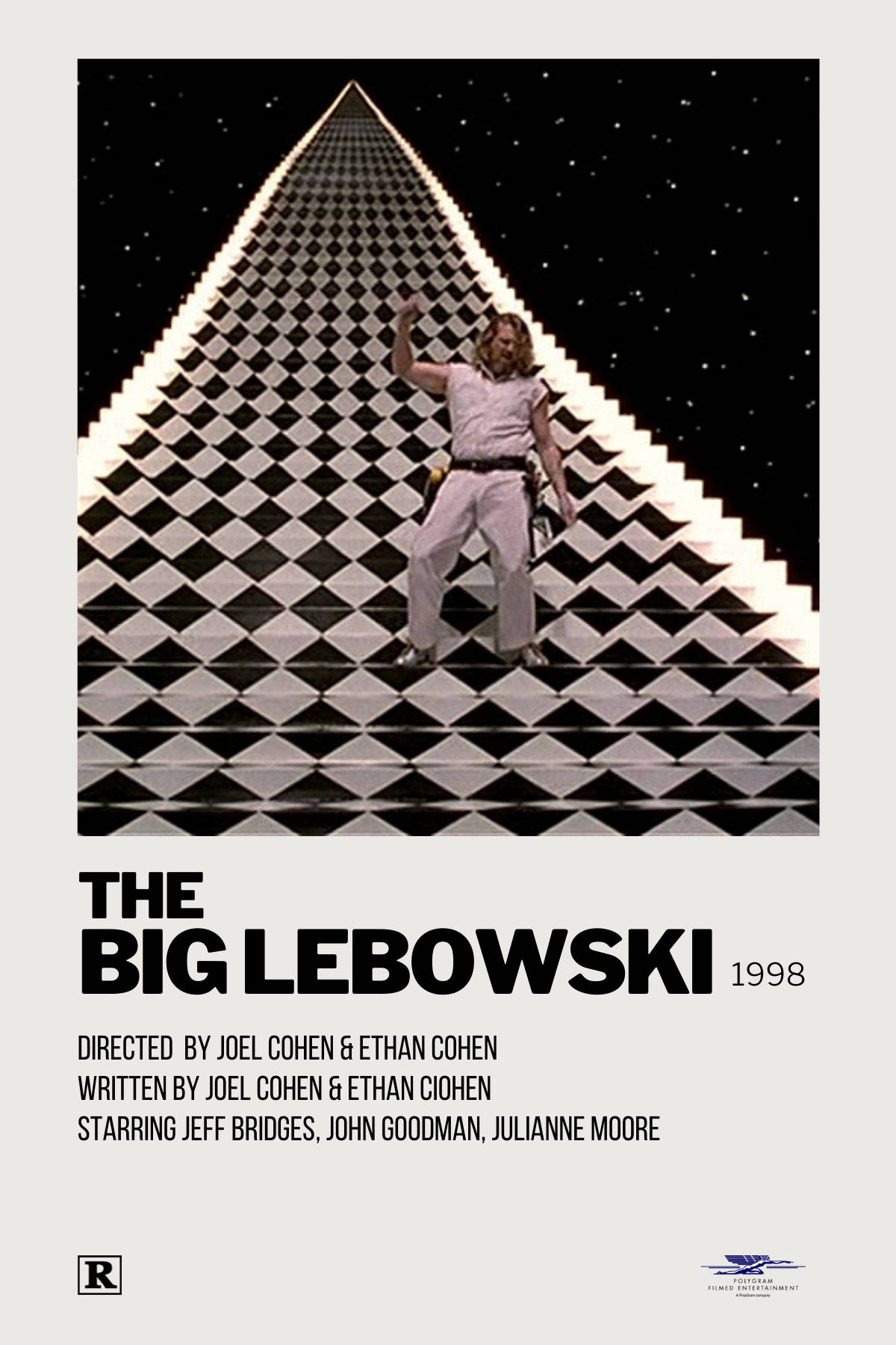 Ilgrande Lebowski 1998: Poster Artistico Psichedelico Sfondo