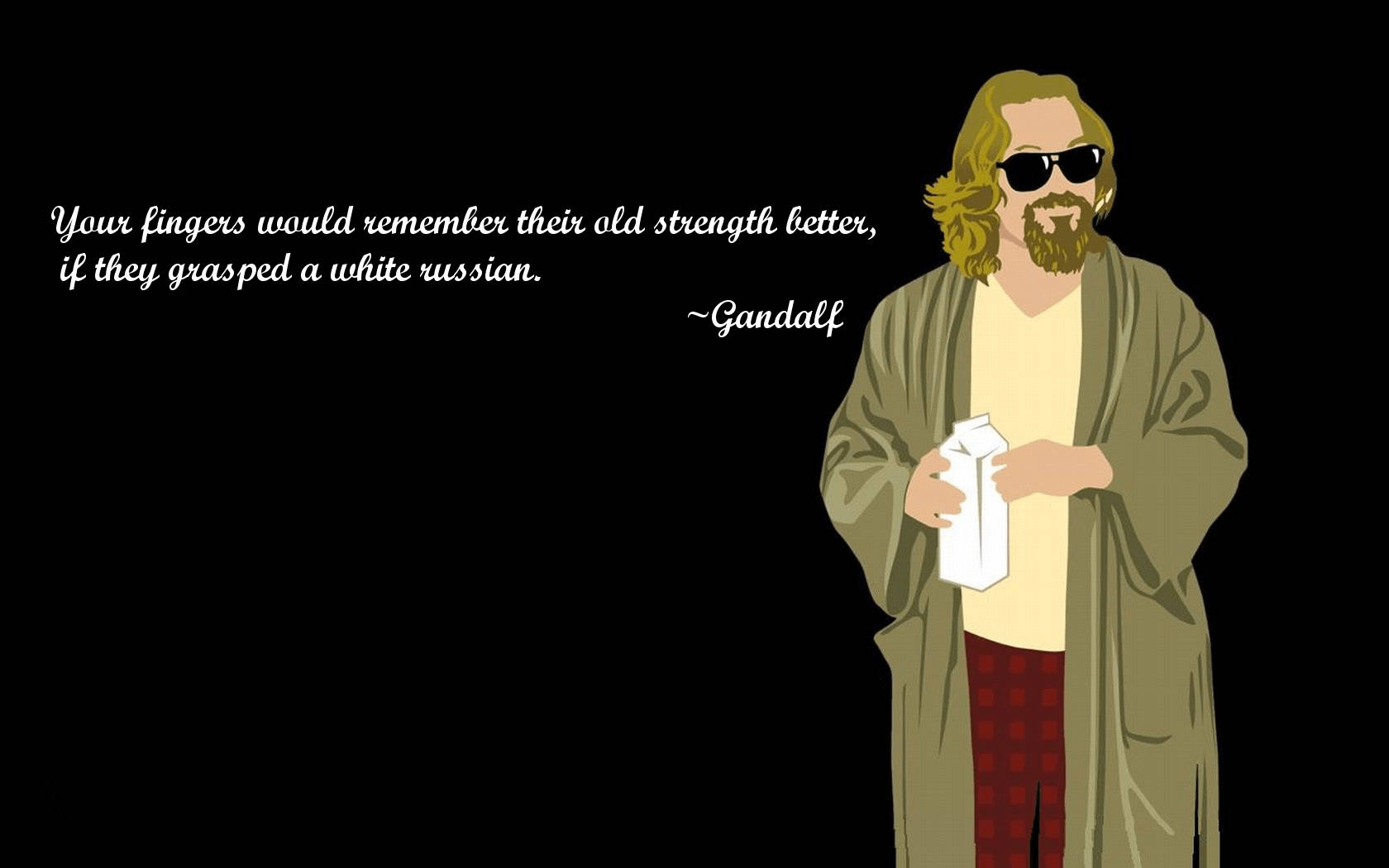 Download The Big Lebowski The Dude Gandalf Quote Art Wallpaper | Wallpapers .com