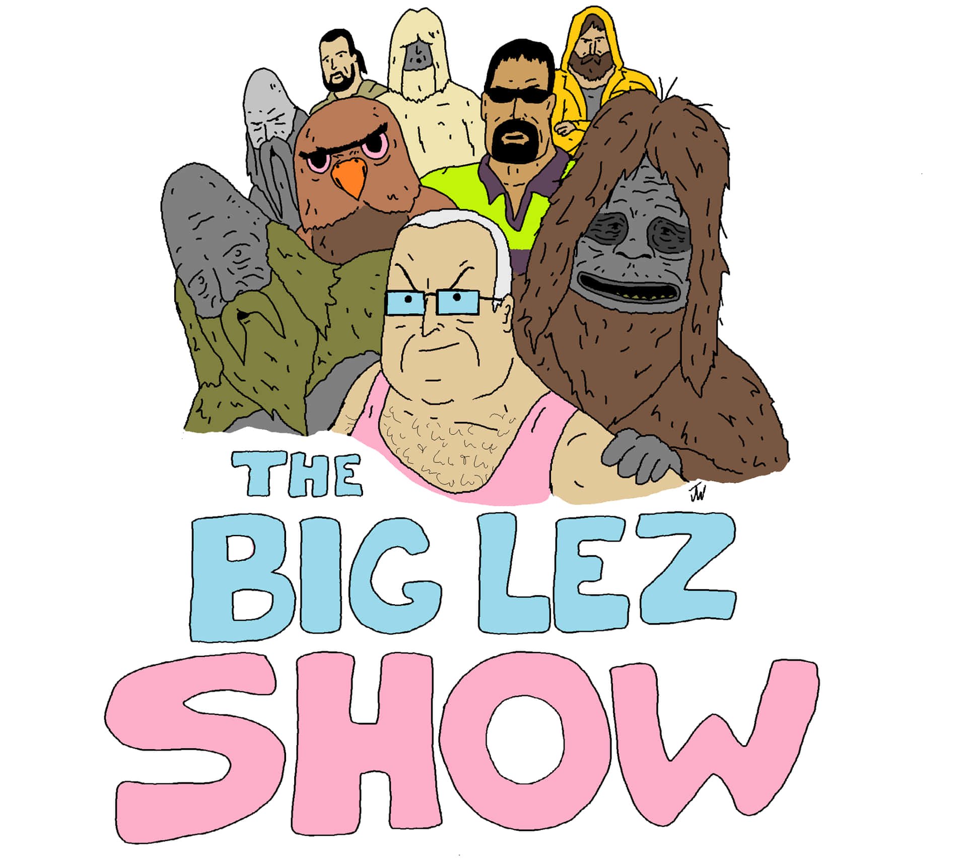 The Big Lez Show Cast Illustration Wallpaper