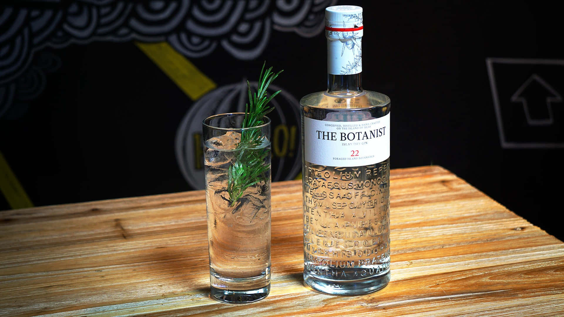 The Botanist Islay Dry Gin With Rosemary Leaves Wallpaper