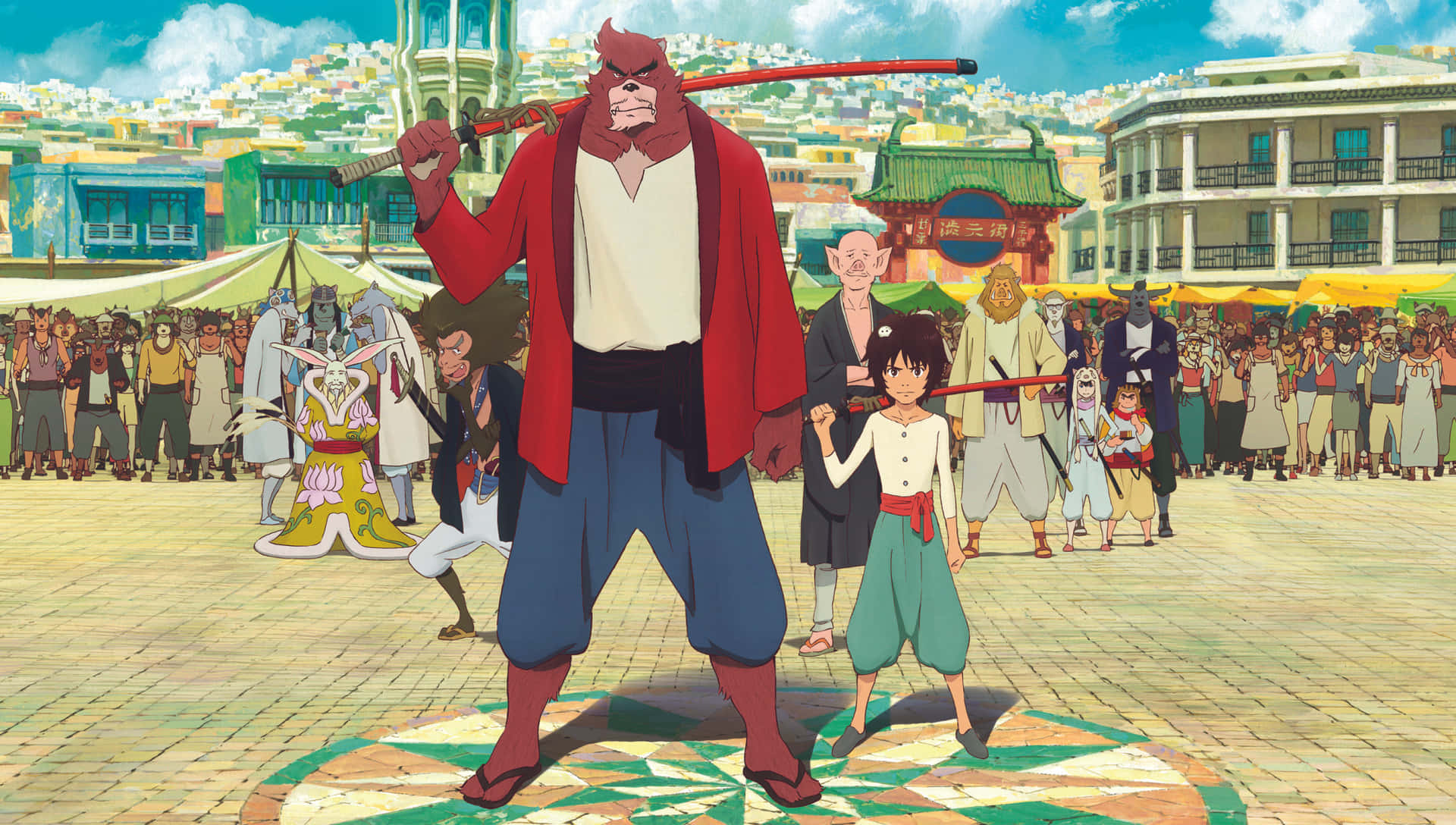 Ren reunites with Kumatetsu in The Boy and the Beast Wallpaper