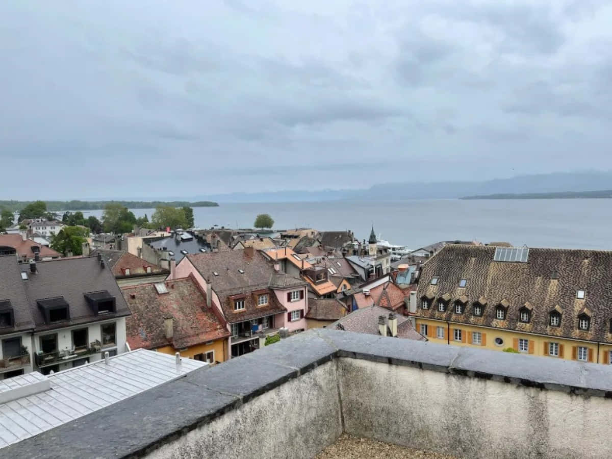 The Breathtaking Panorama Of Nyon, Switzerland Wallpaper