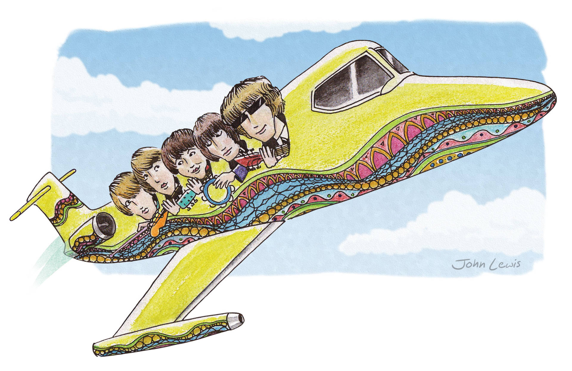 The Byrds Cartoon Art Wallpaper
