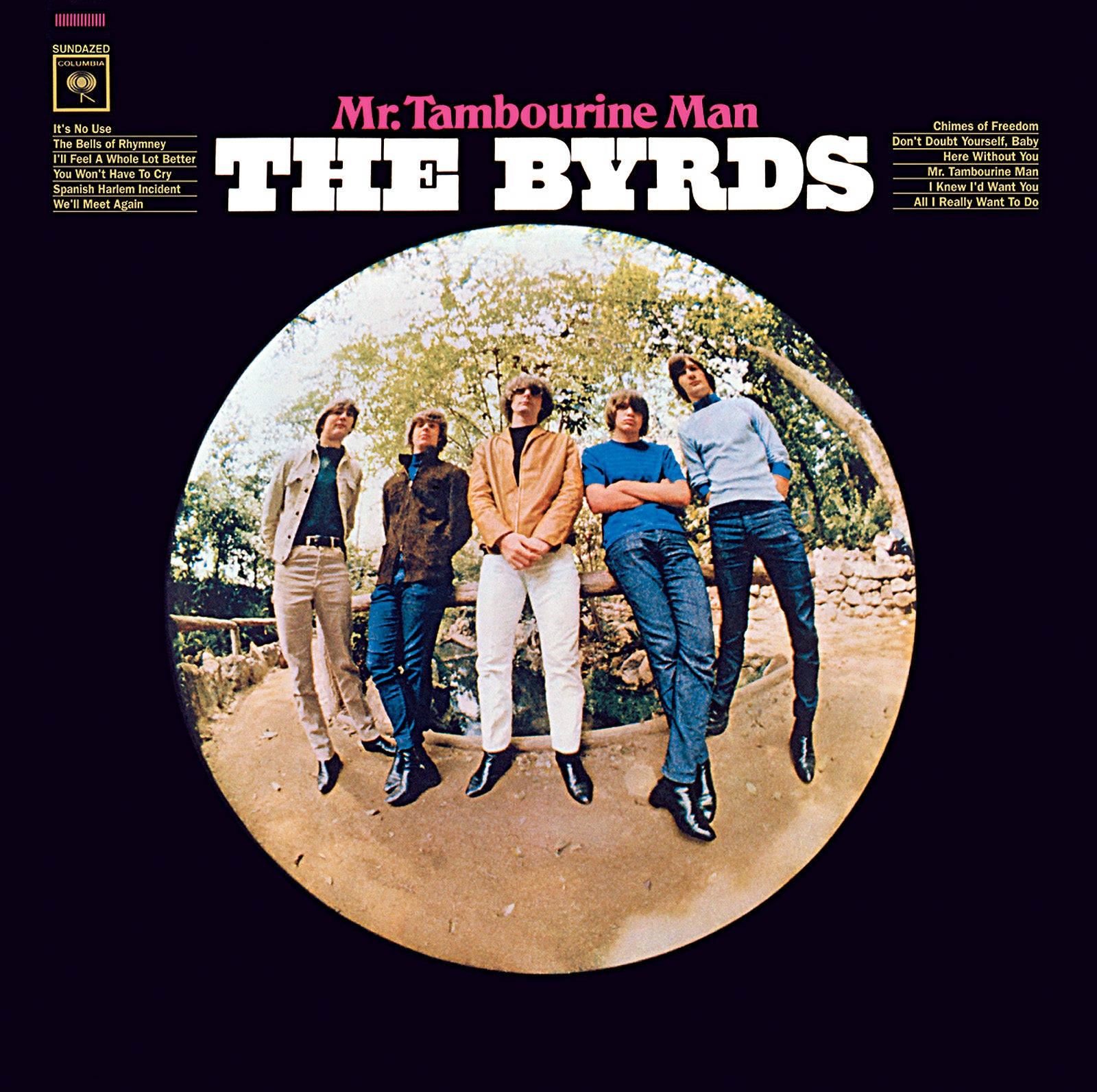 De Byrds Mr Tambourine Man spiller i midten. Wallpaper