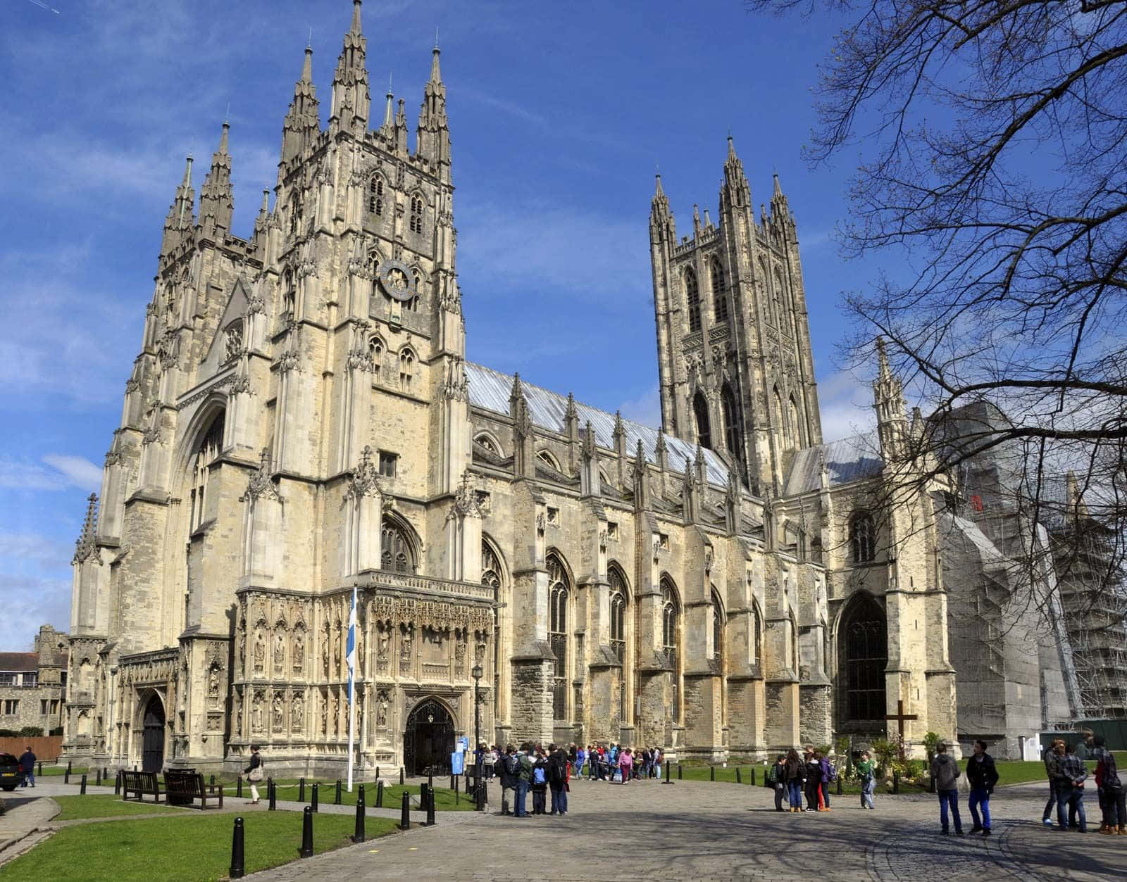 The Canterbury Cathedral On A Fall Season Wallpaper