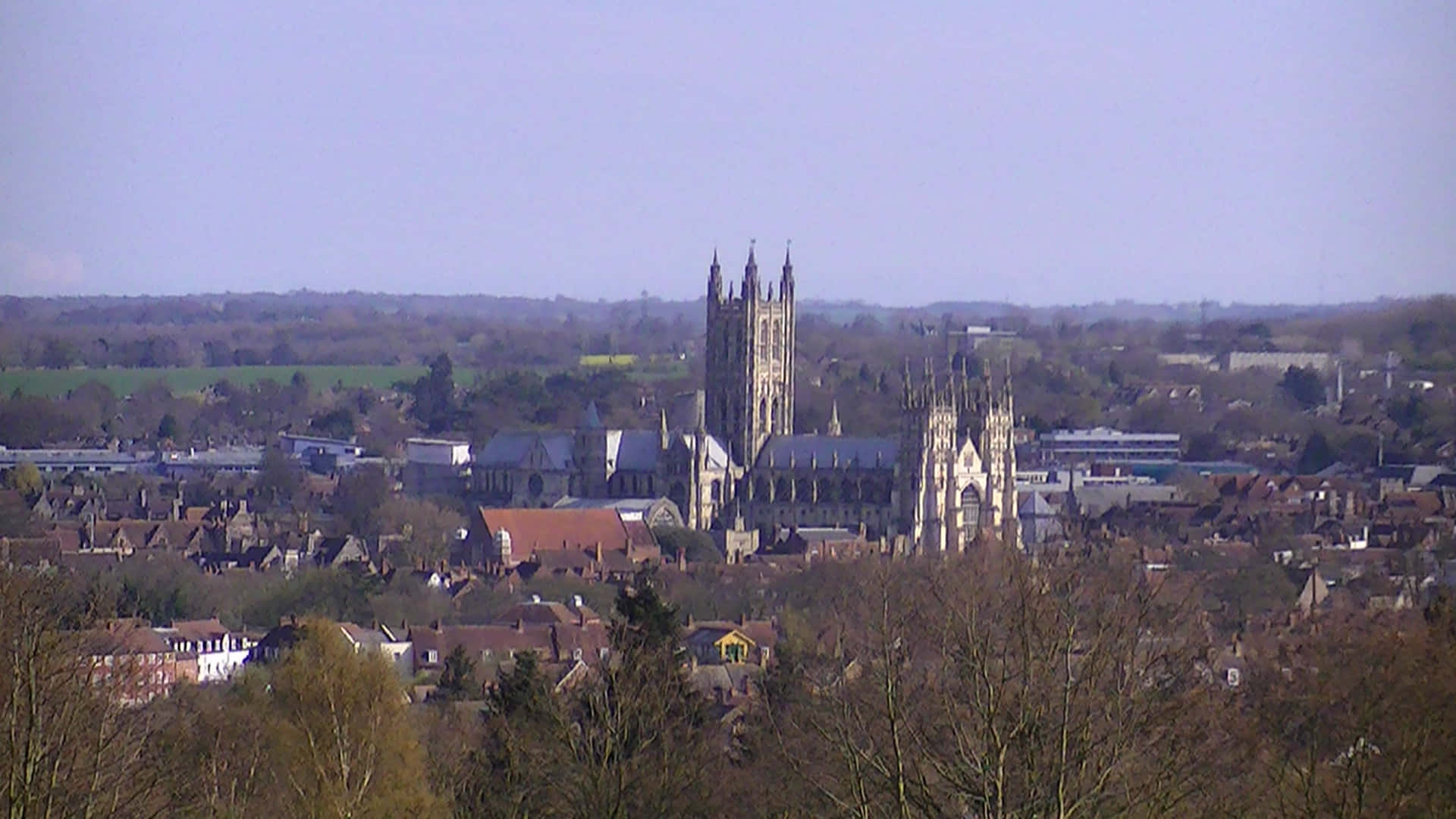 The Canterbury Cathedral Towers From A Distanec Wallpaper