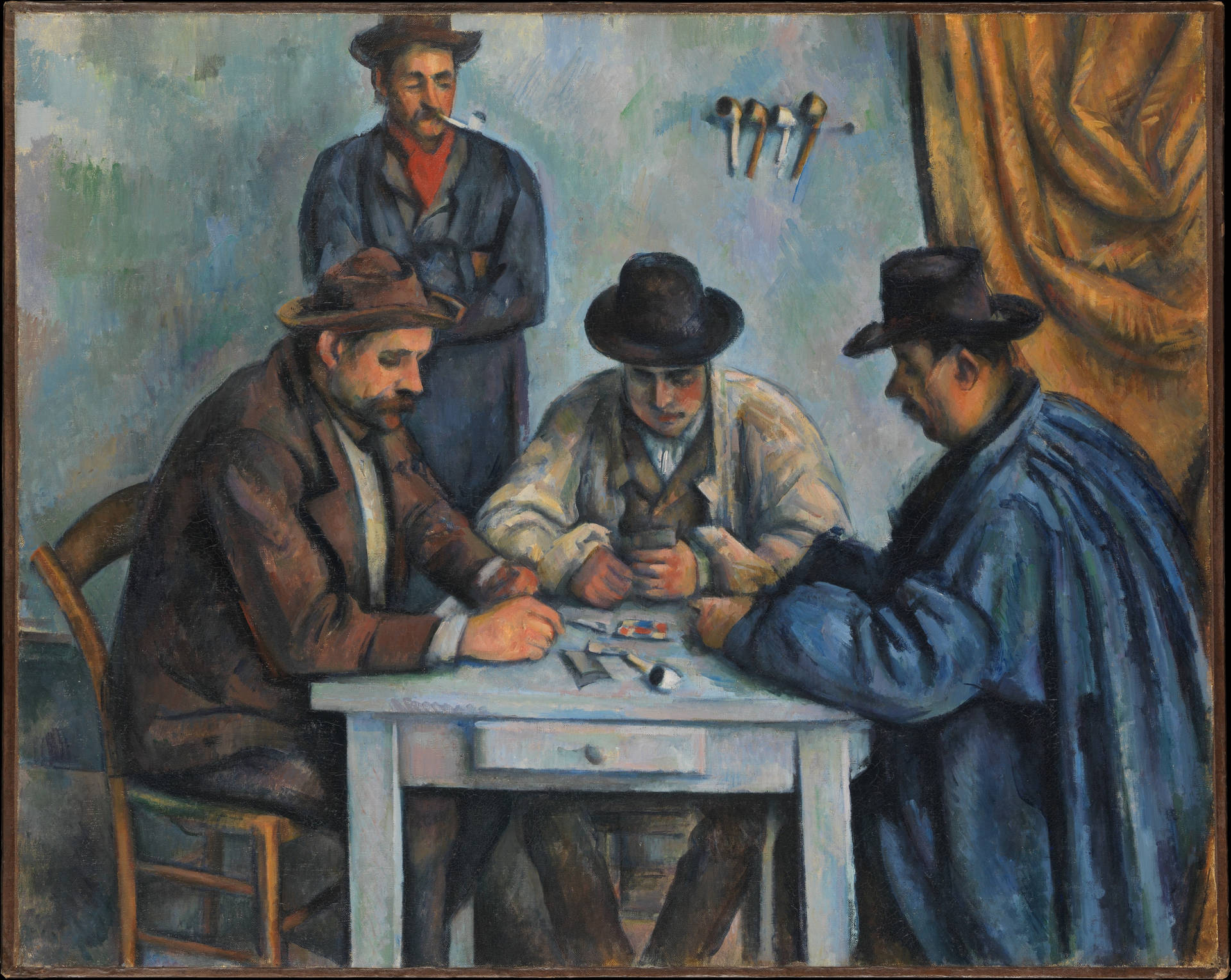 The Card Players Impressionist Art Wallpaper
