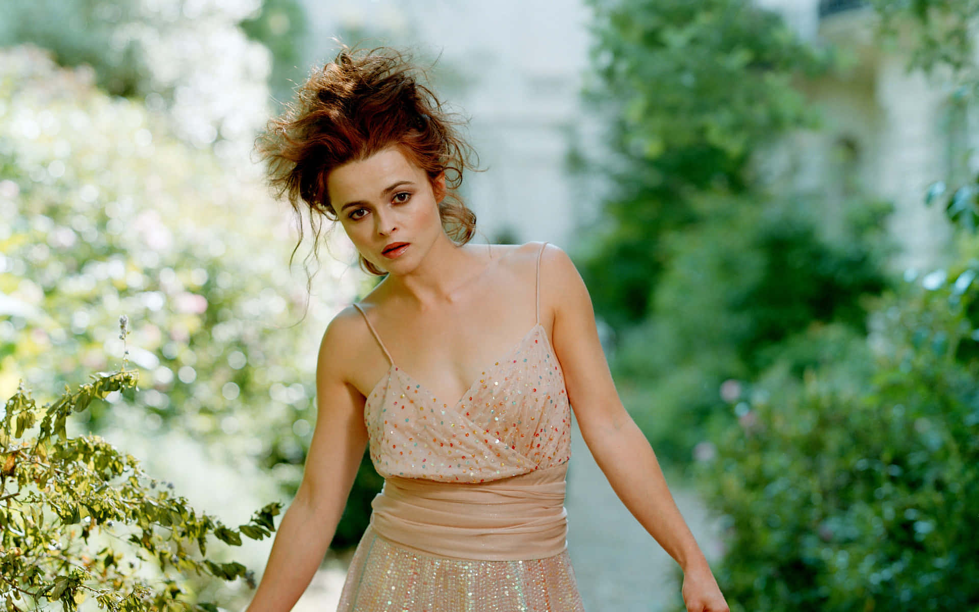 The Charismatic Helena Bonham Carter Posing For A Photoshoot Wallpaper