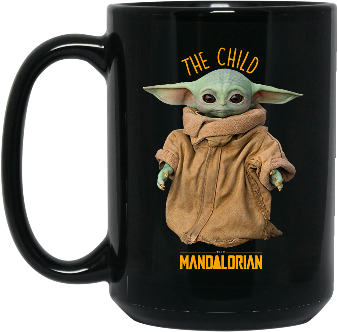 Download The Child Mandalorian Black Mug | Wallpapers.com