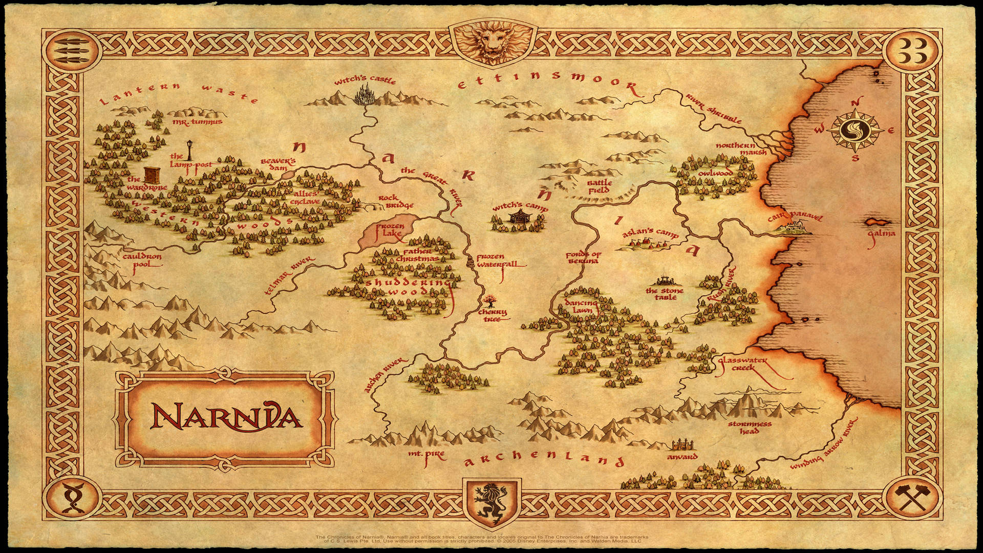 The Chronicles Of Narnia Map Wallpaper