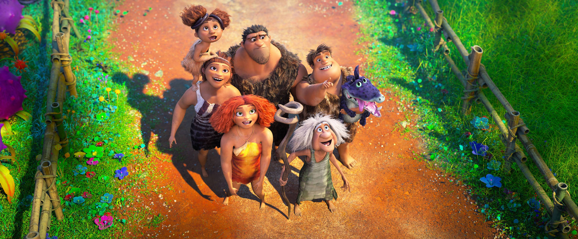 The Croods Characters Looking Up Wallpaper