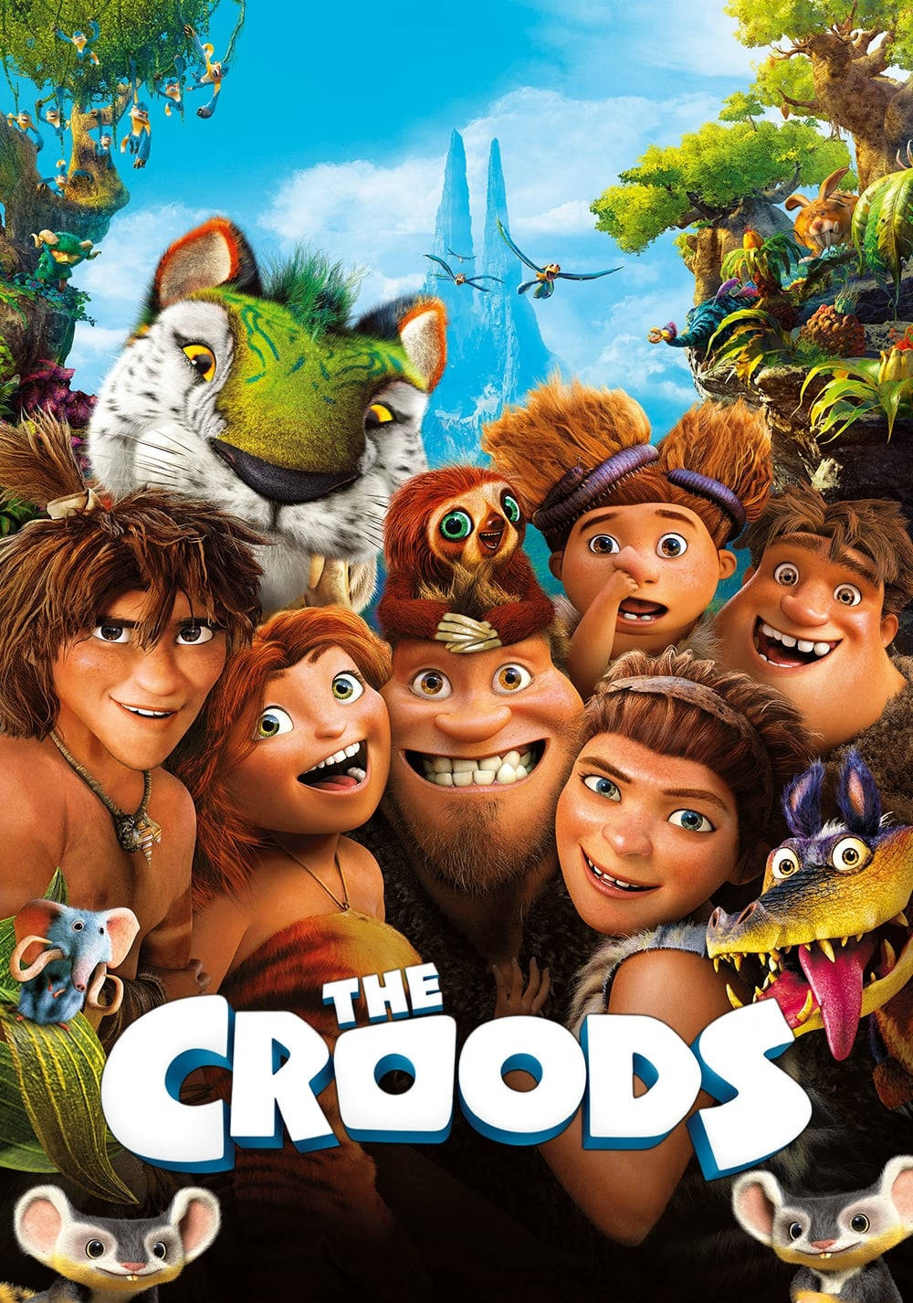 The Croods Family With Logo Wallpaper
