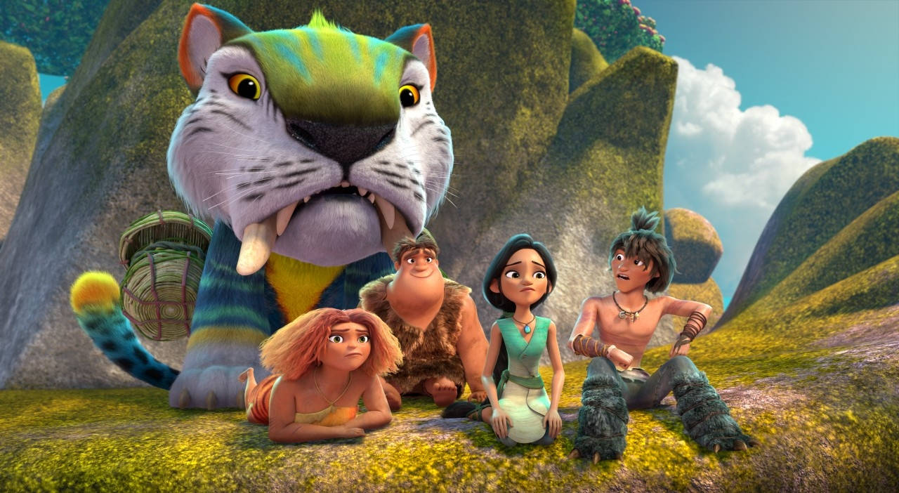 The Croods Family With Pet Chunky Wallpaper