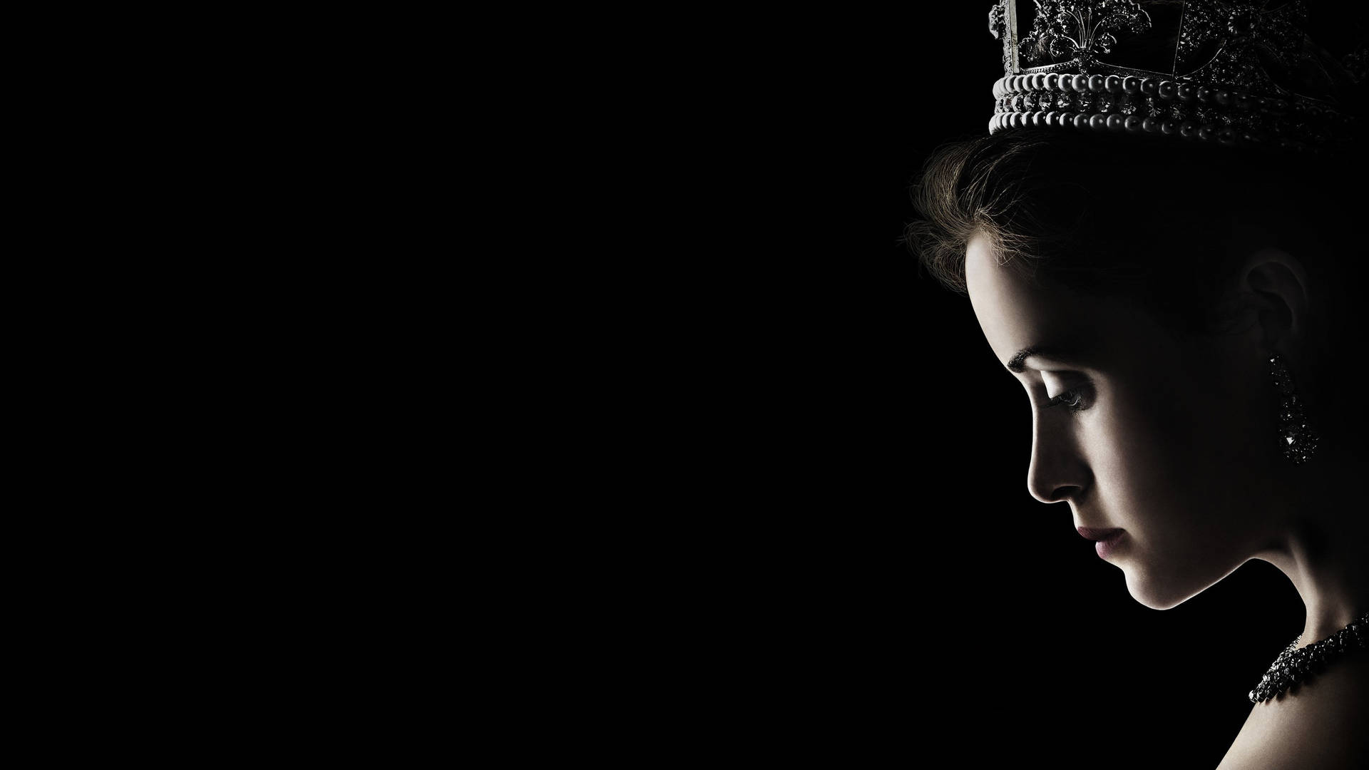 Elfondo Negro De La Reina Elizabeth Con La Corona. Fondo de pantalla