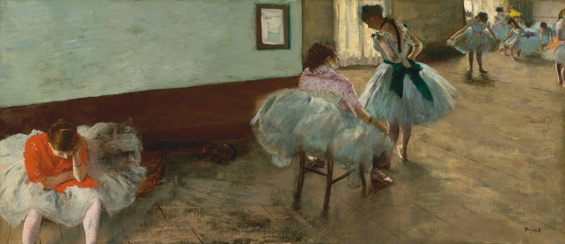 The Dance Lesson Impressionist Painting Wallpaper