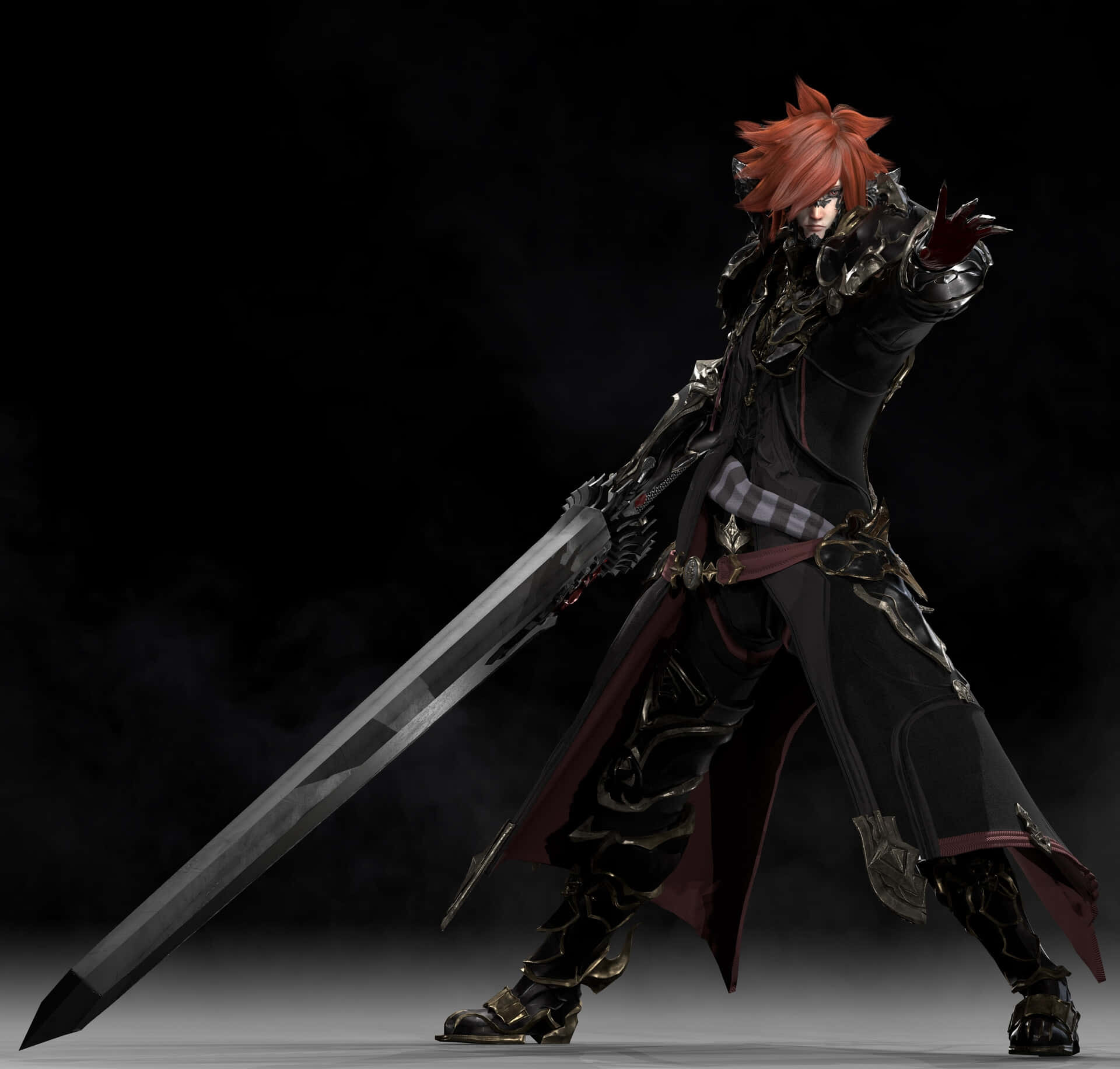 The Dark Knight In Final Fantasy Xiv Demonstrating Power And Strength. Wallpaper