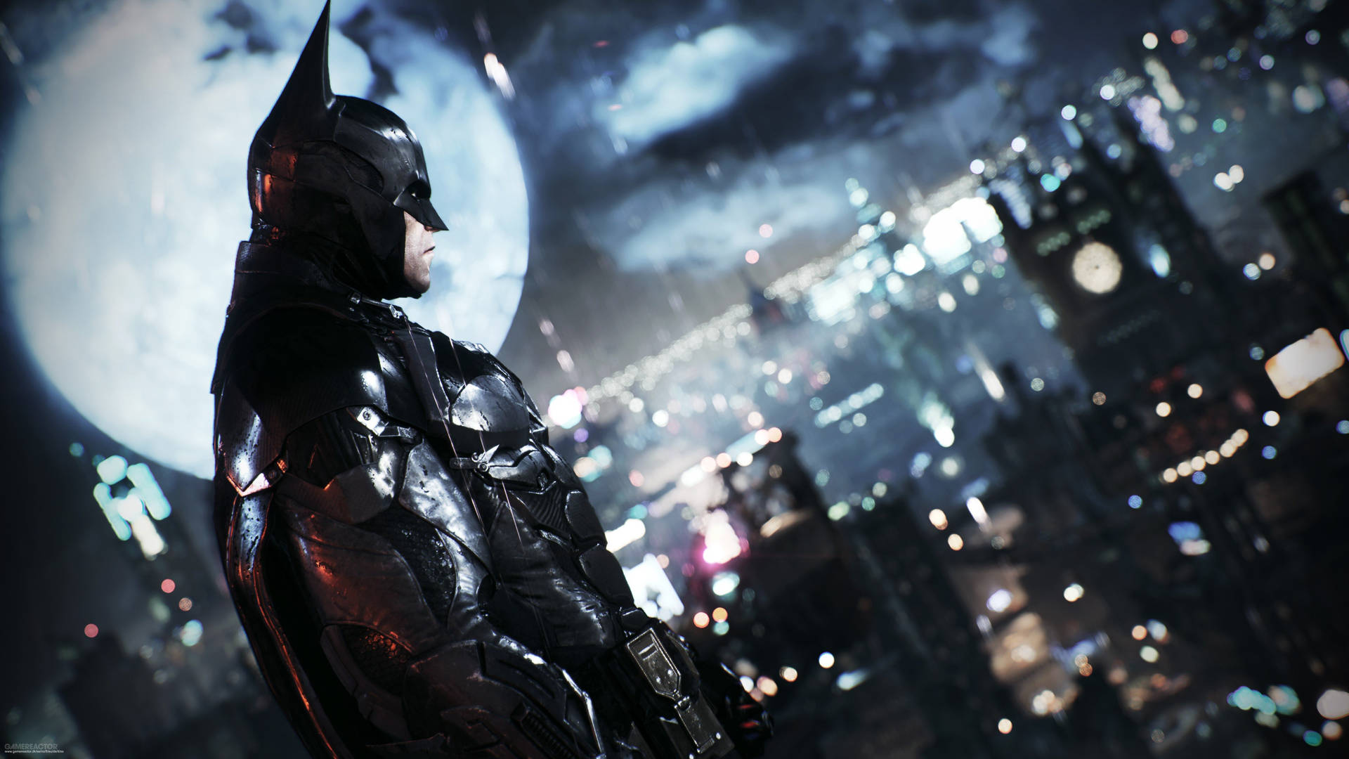 The Dark Knight Over Gotham City