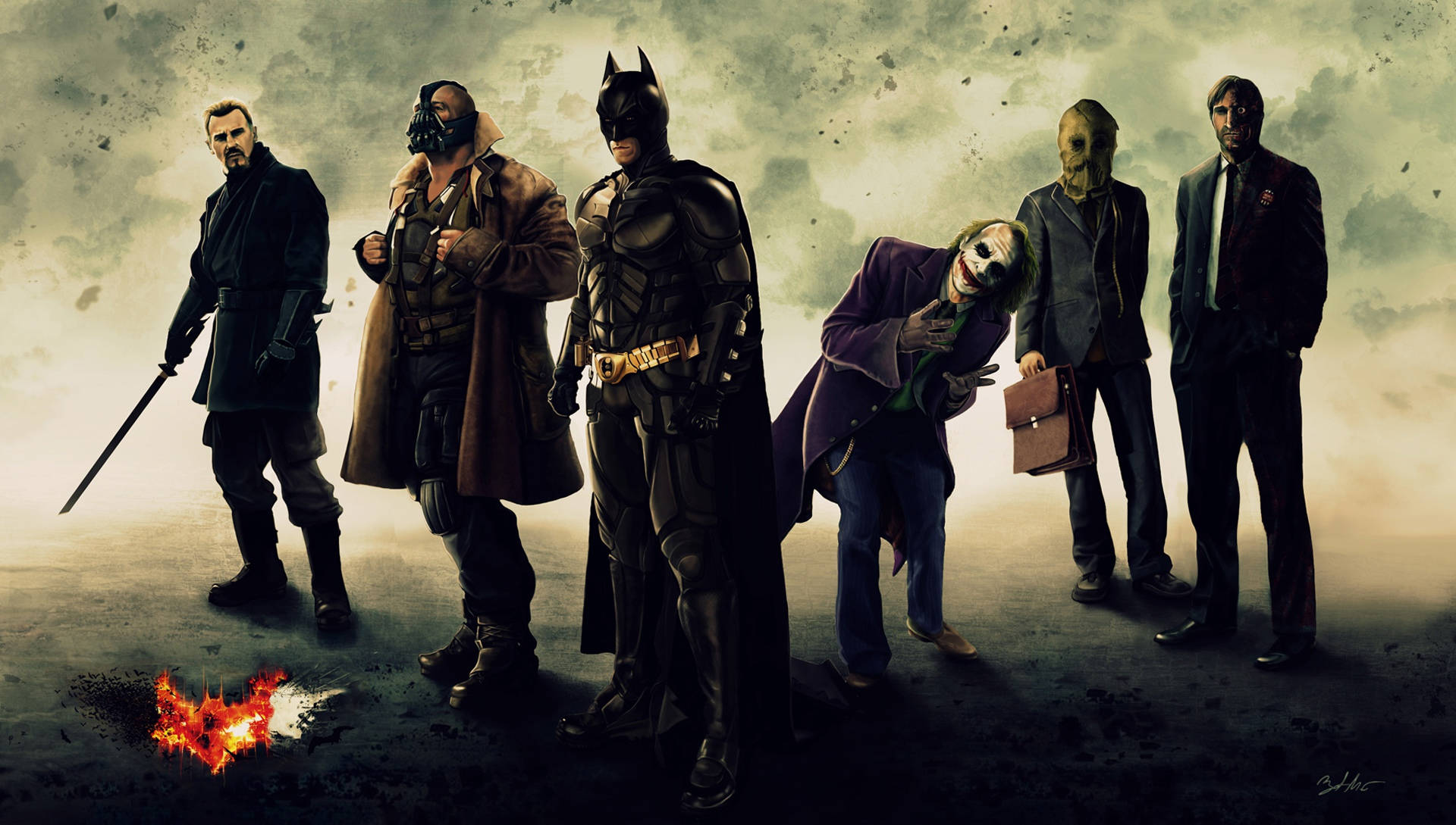 Villains of The Dark Knight Trilogy Wallpaper