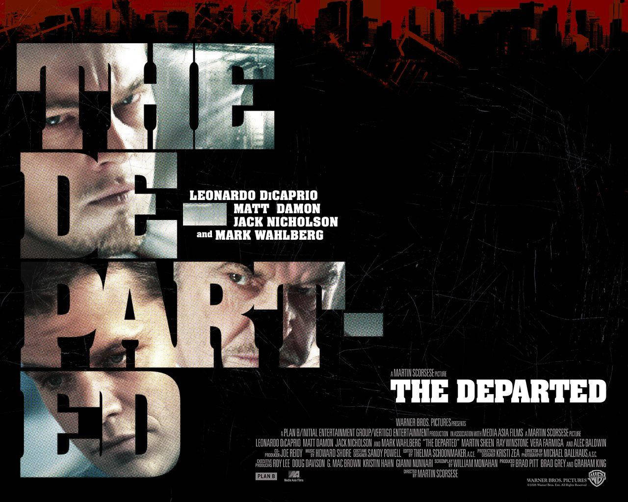 The Departed Transparent Font Movie Poster Wallpaper