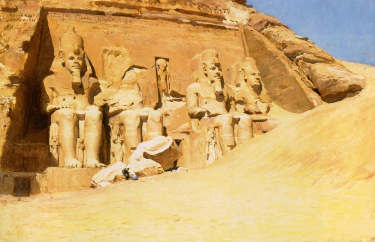 The Destroyed Statues Of Pharaohs In Abu Simbel Wallpaper