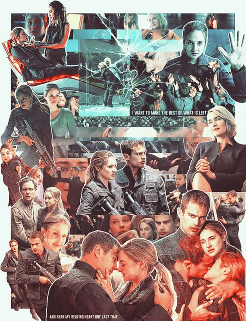 Samling af Divergent seriens karaktererfotos. Wallpaper