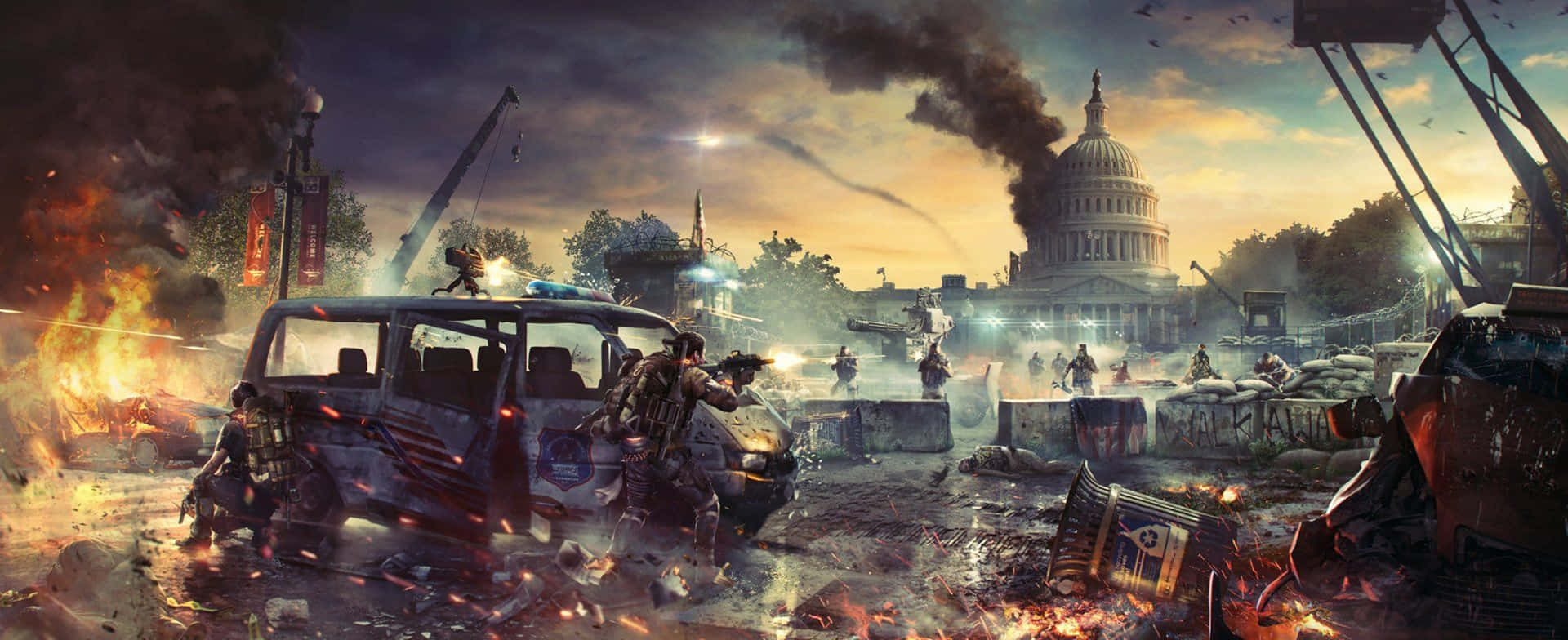 Enter a dystopian world of hope and discovery in Tom Clancy's The Division 2 Wallpaper