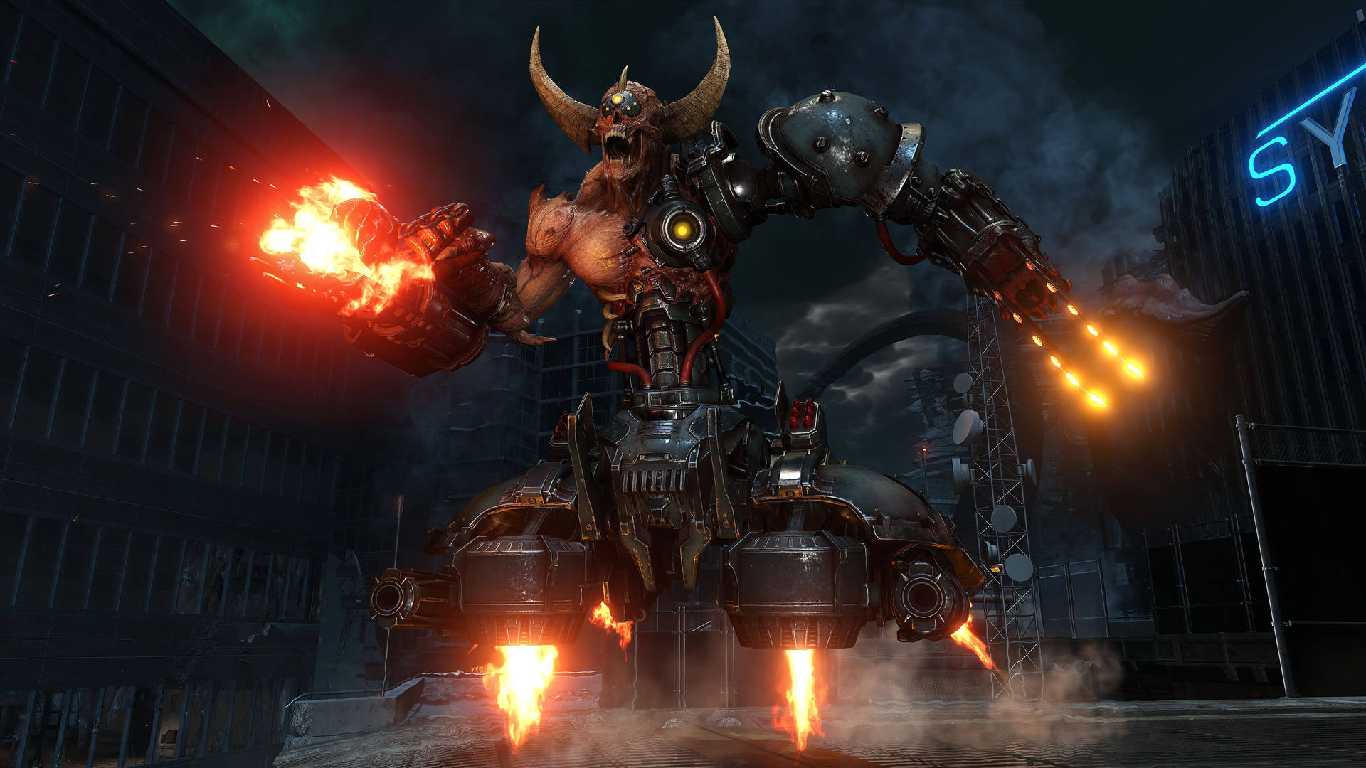 Doom Hunter – Obliterating Evil in Doom Eternal Wallpaper