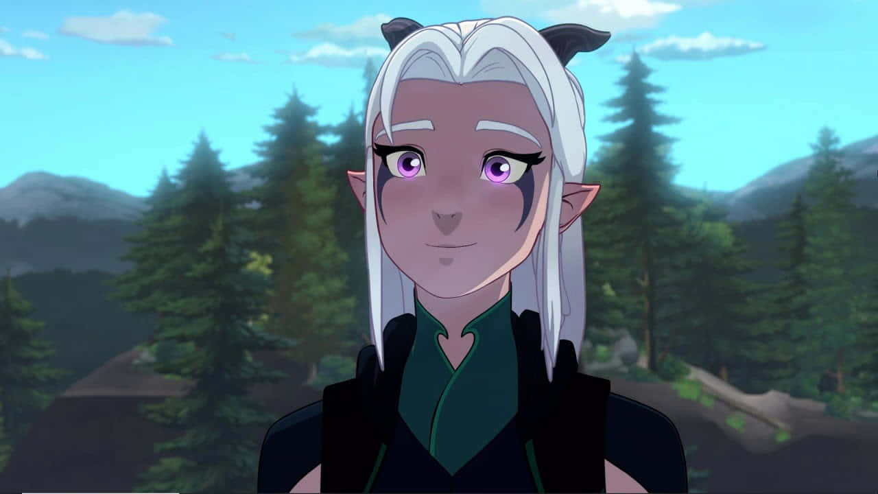 Aella, Rayla and Callum, the three heroes of the show "The Dragon Prince" Wallpaper