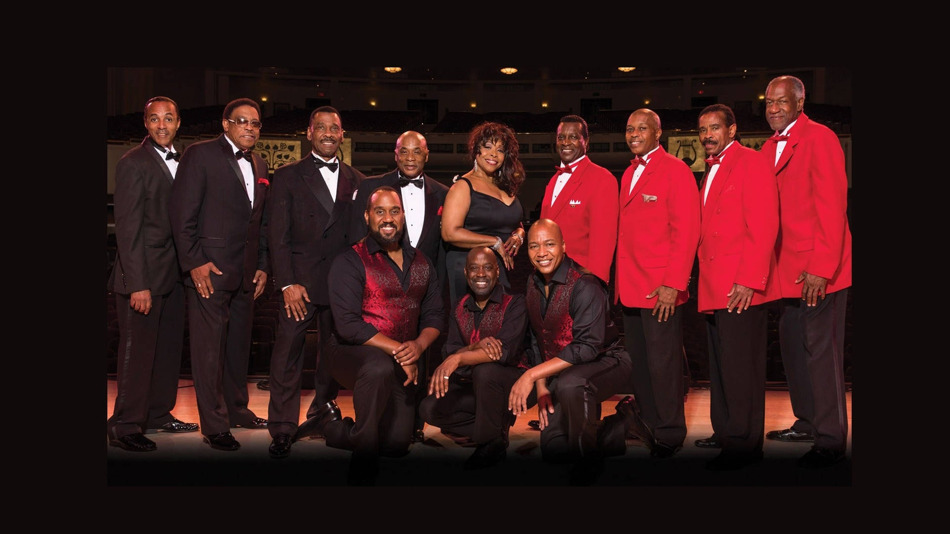 The Drifters, The Platters, and The Cornell Gunter Coasters Performing on Stage Wallpaper