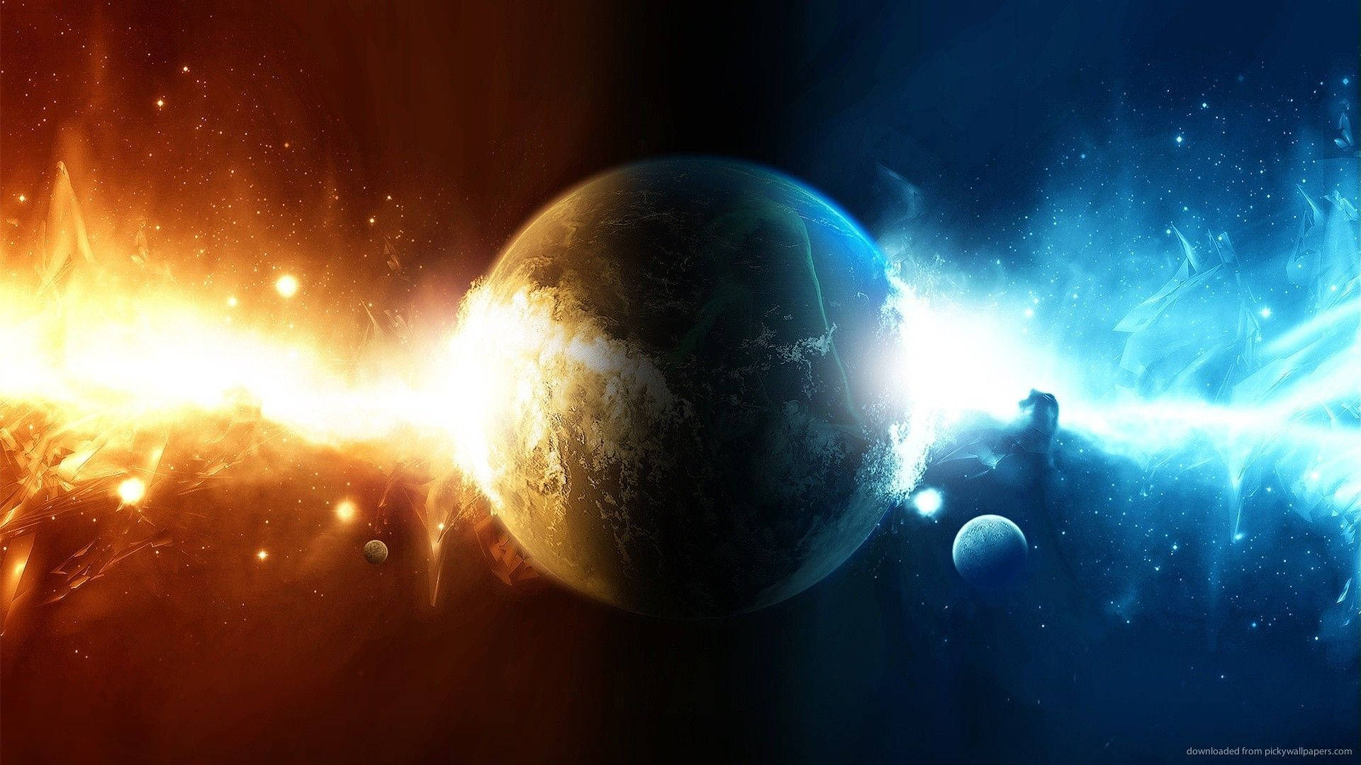 The Earth Split In Two Universe Wallpaper
