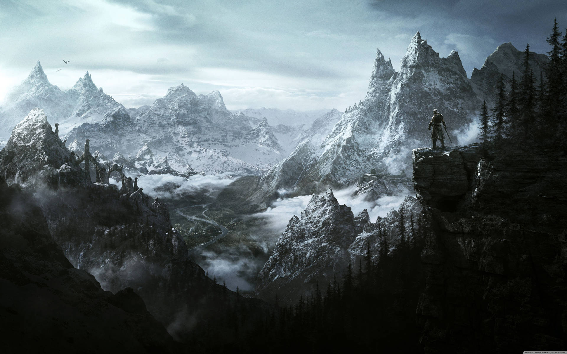 Follow the Elder Scrolls on your adventures in the world of Skyrim Wallpaper