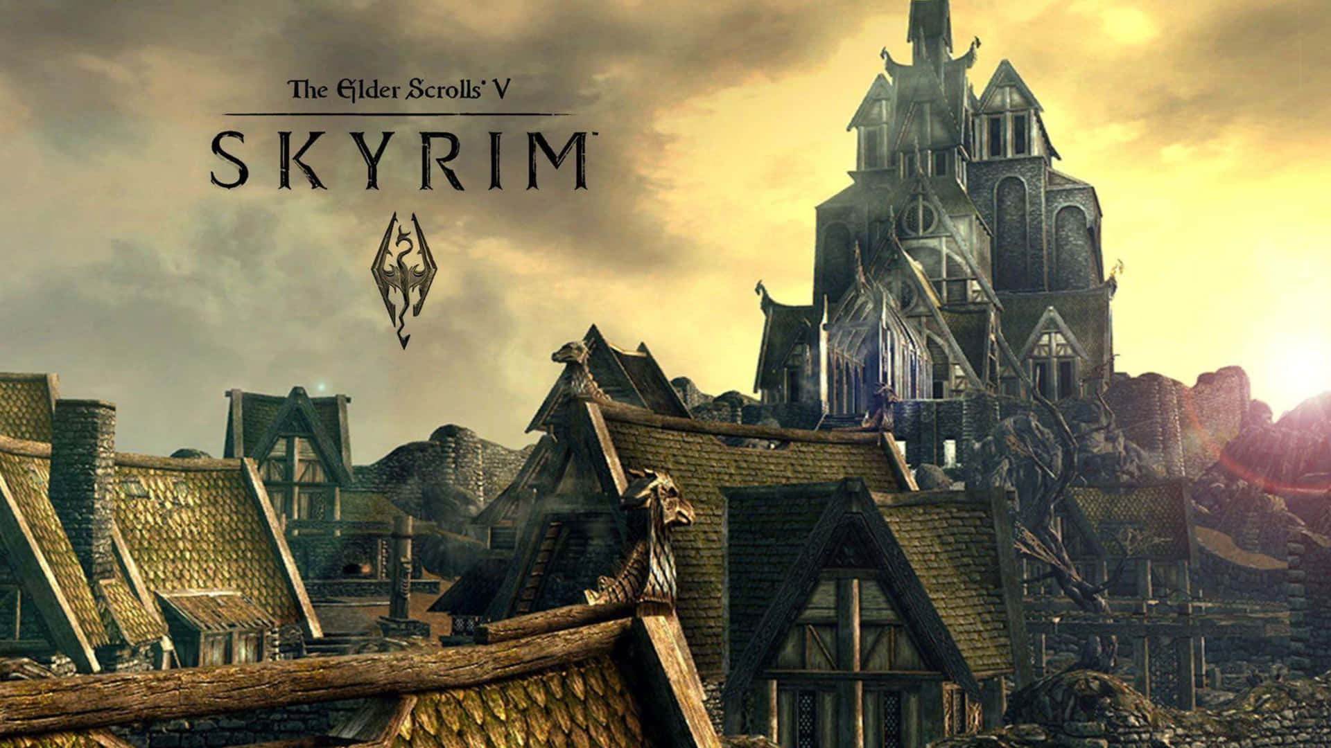 Dragonborn amidst the magical landscape of Skyrim