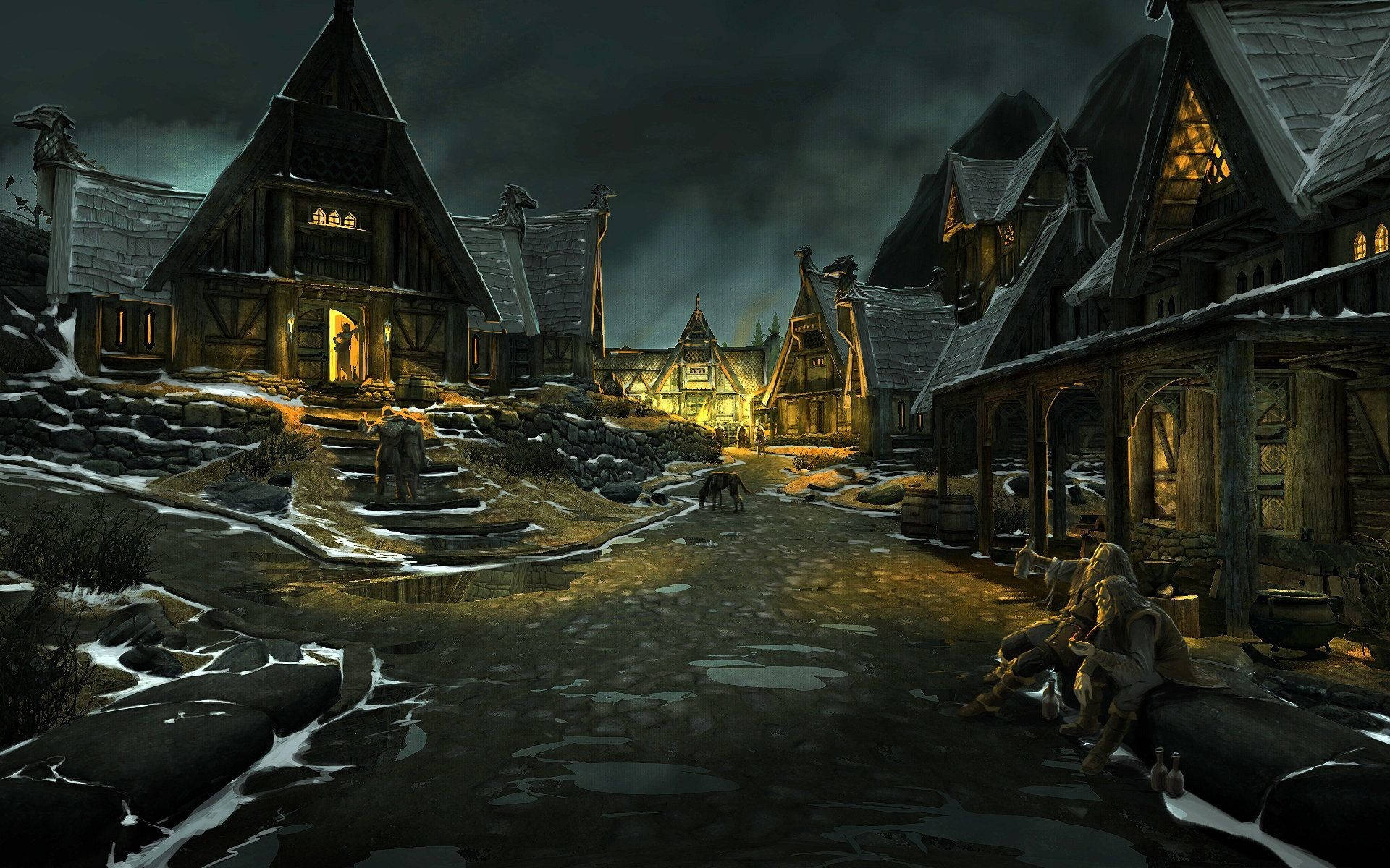 The Elder Scrolls V Skyrim Town Wallpaper