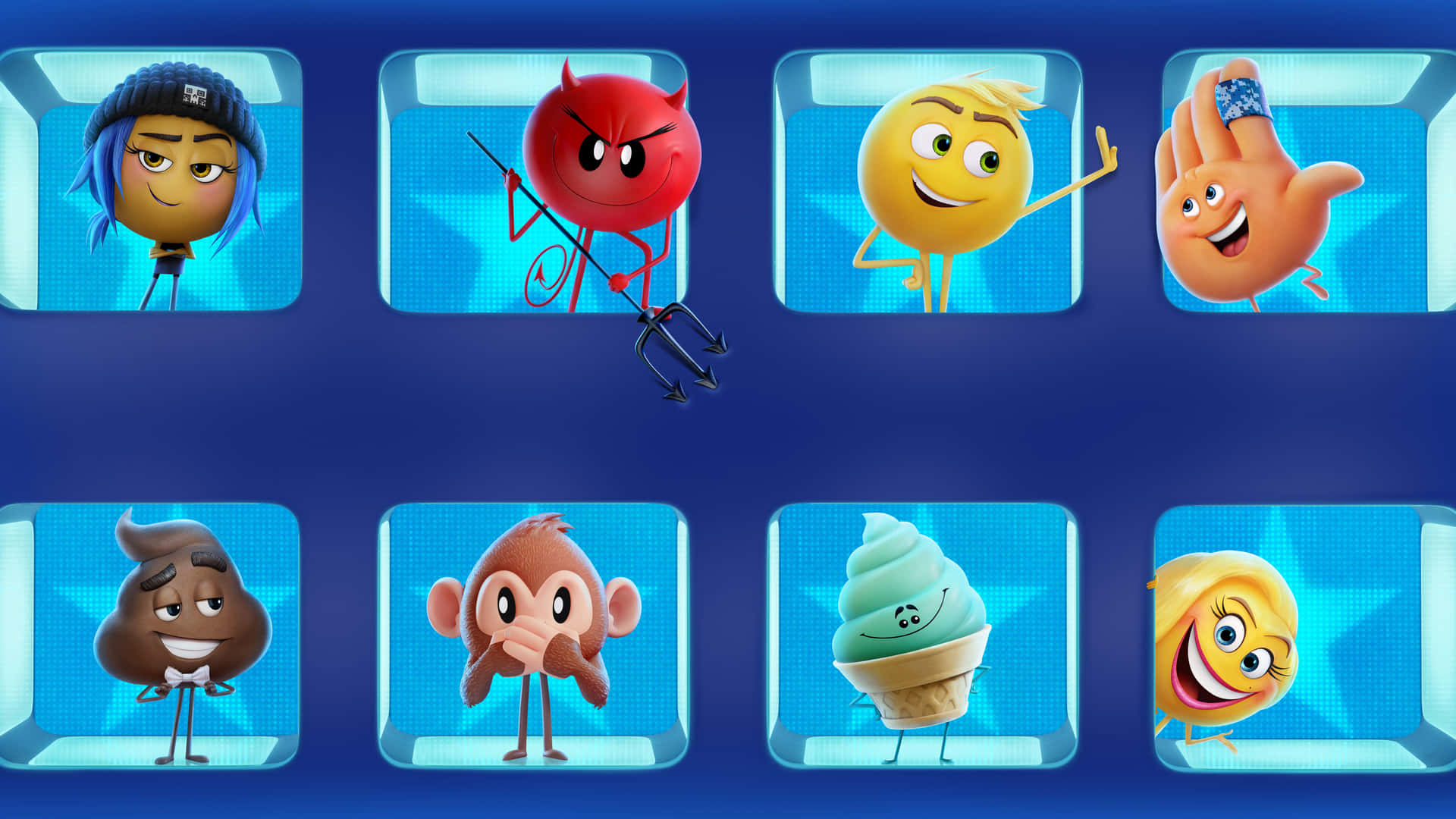 The Emoji Movie Characters Adventuring In Textopolis Wallpaper