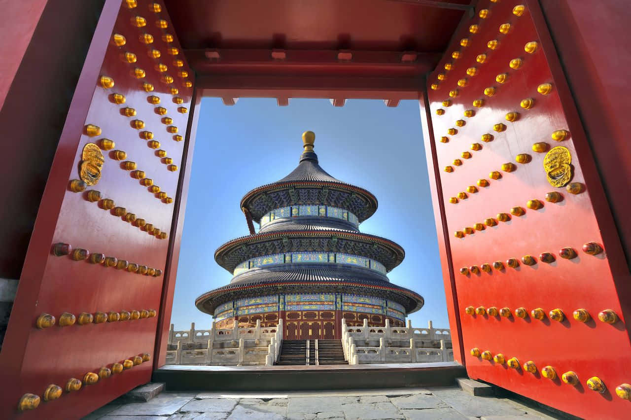 The Entrance Gates To The Temple Of Heaven Wallpaper