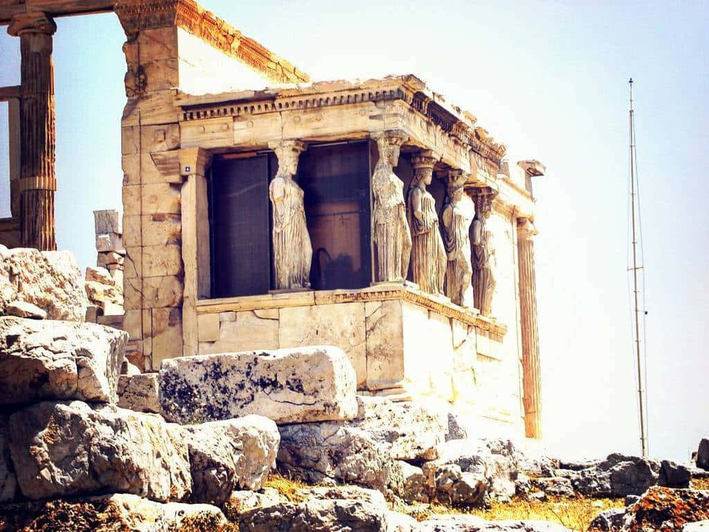 The Erechtheion's Maiden Porch Viewed From Its East Wallpaper