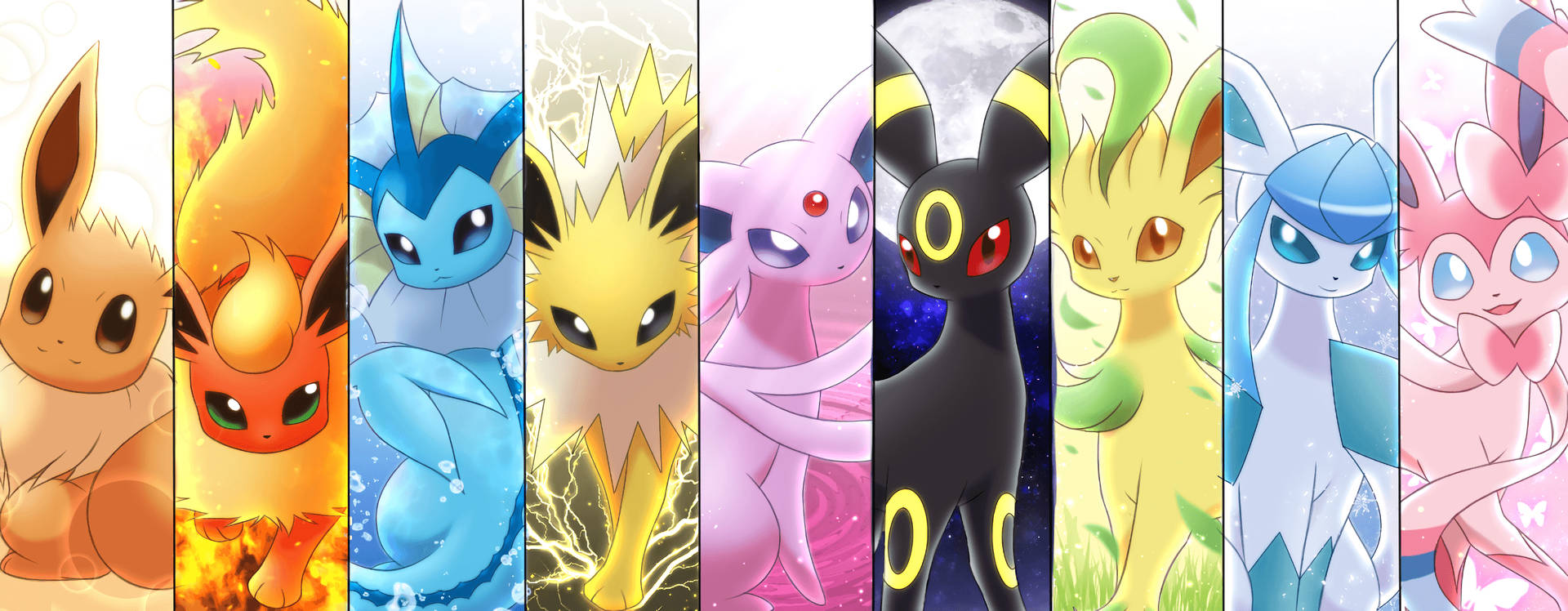 The Evolution Of Eevee Collage Background
