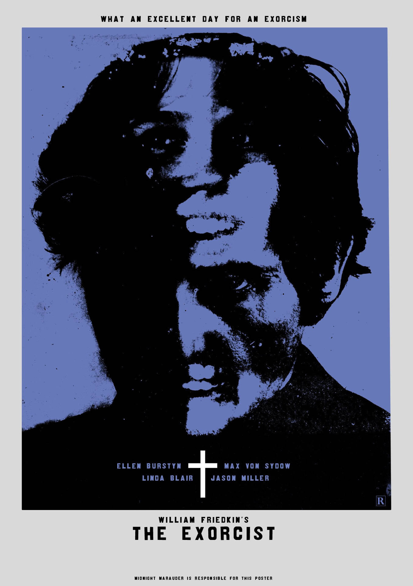 The Exorcist Black And Purple Movie Poster Background