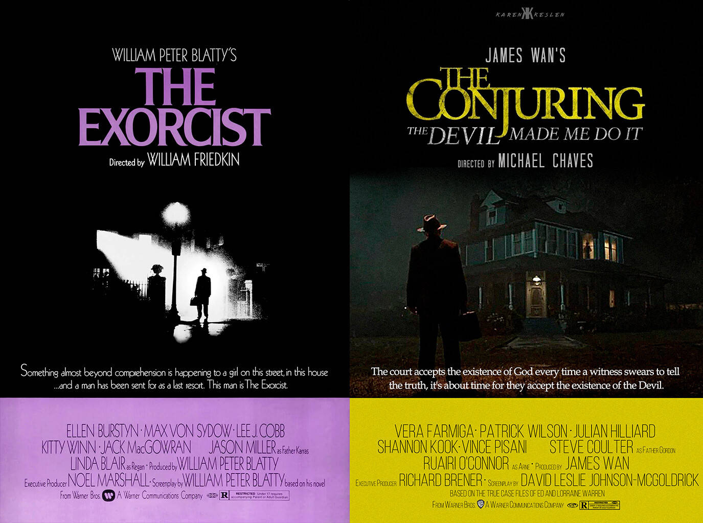 Loscarteles De Las Películas El Exorcista Y El Conjuro. Fondo de pantalla