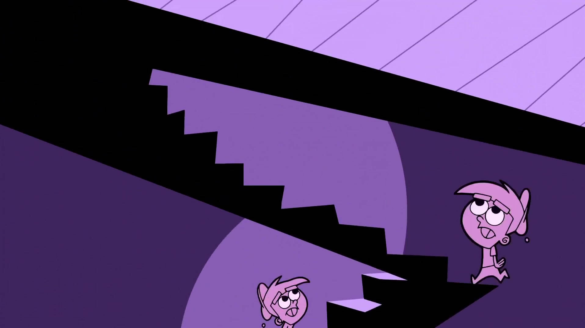 Den Fairly Oddparents Timmy On Stairs Tapet Wallpaper