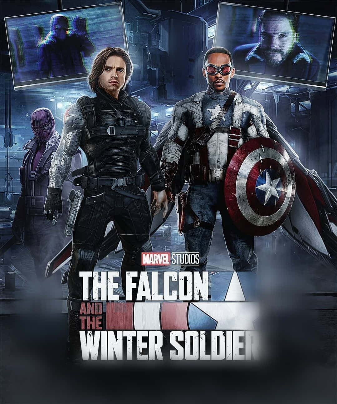 Lospersonajes De Marvel De Falcon Y El Soldado De Invierno. Fondo de pantalla