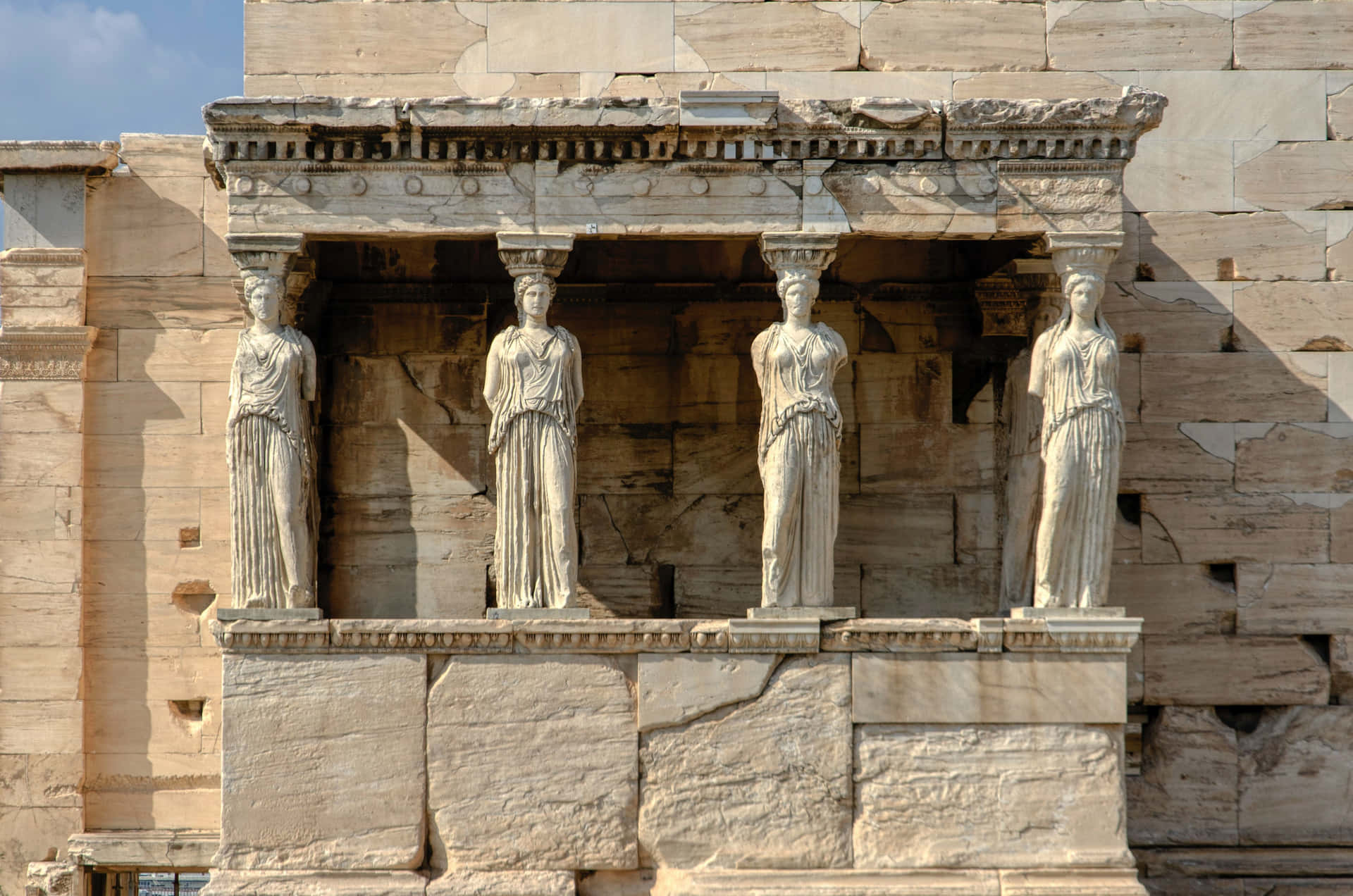 The Female Statues As Supports To The Erechtheion's Porch Wallpaper