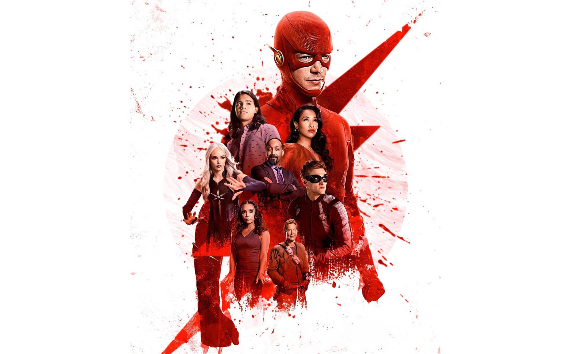 The Flash Characters Movie Graphic Design Wallpaper