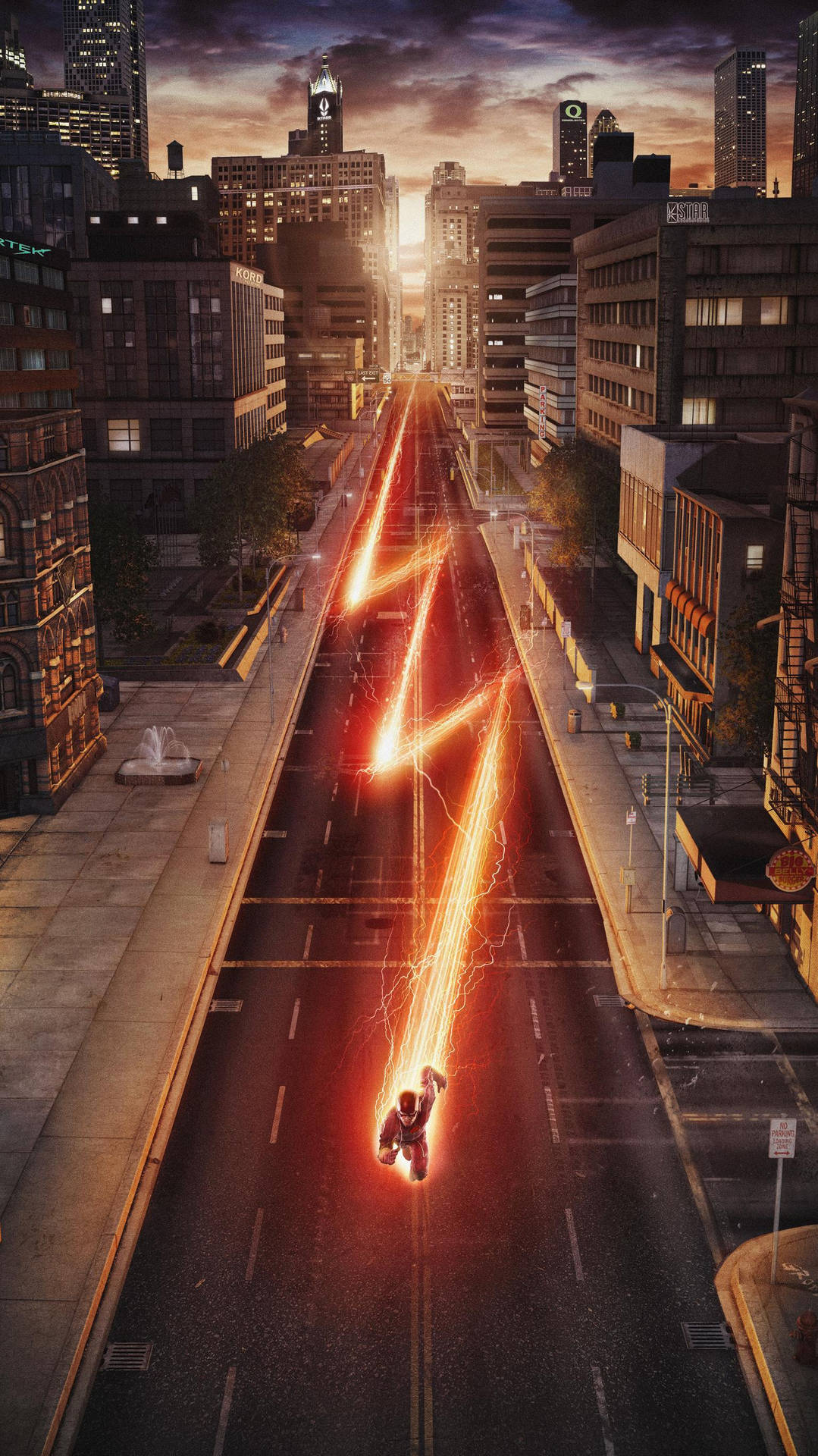The Flash iPhone In The City Wallpaper