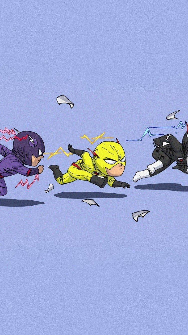 The Flash iPhone Tiny Versions Wallpaper