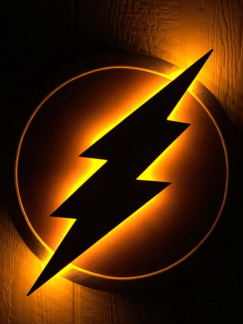 The Flash Logo Illuminated Wall Art Wallpaper