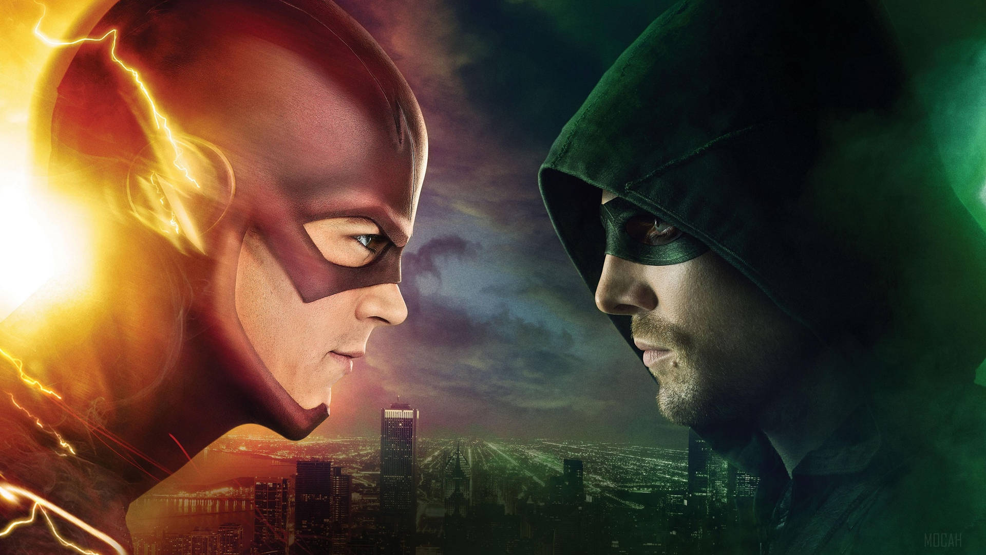 The Flash Movie Arrow Face To Face Wallpaper