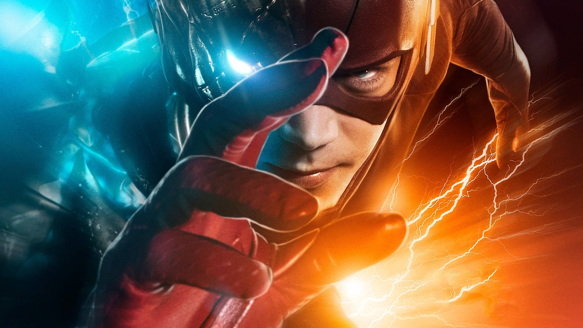 The Flash Movie Grant Gustin Closeup Wallpaper