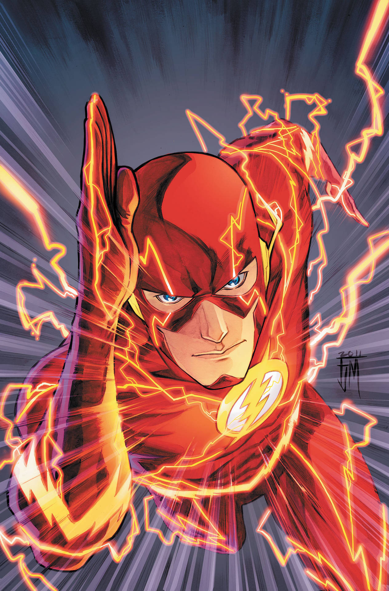 The Flash Running Fast Drawing Wallpaper