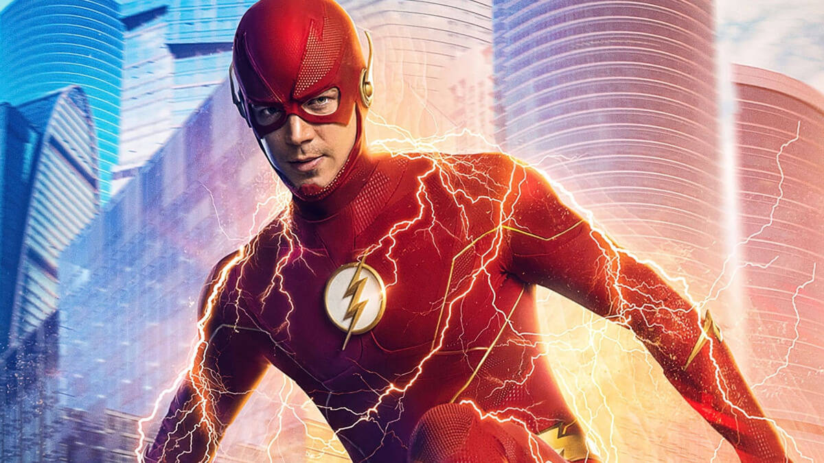 The Flash With Fast Lightning Background
